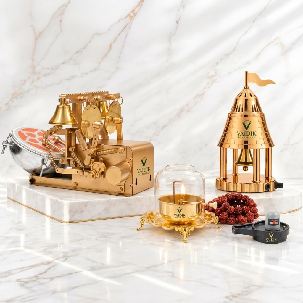 Solid Brass Akhand Divo with Glass Dome